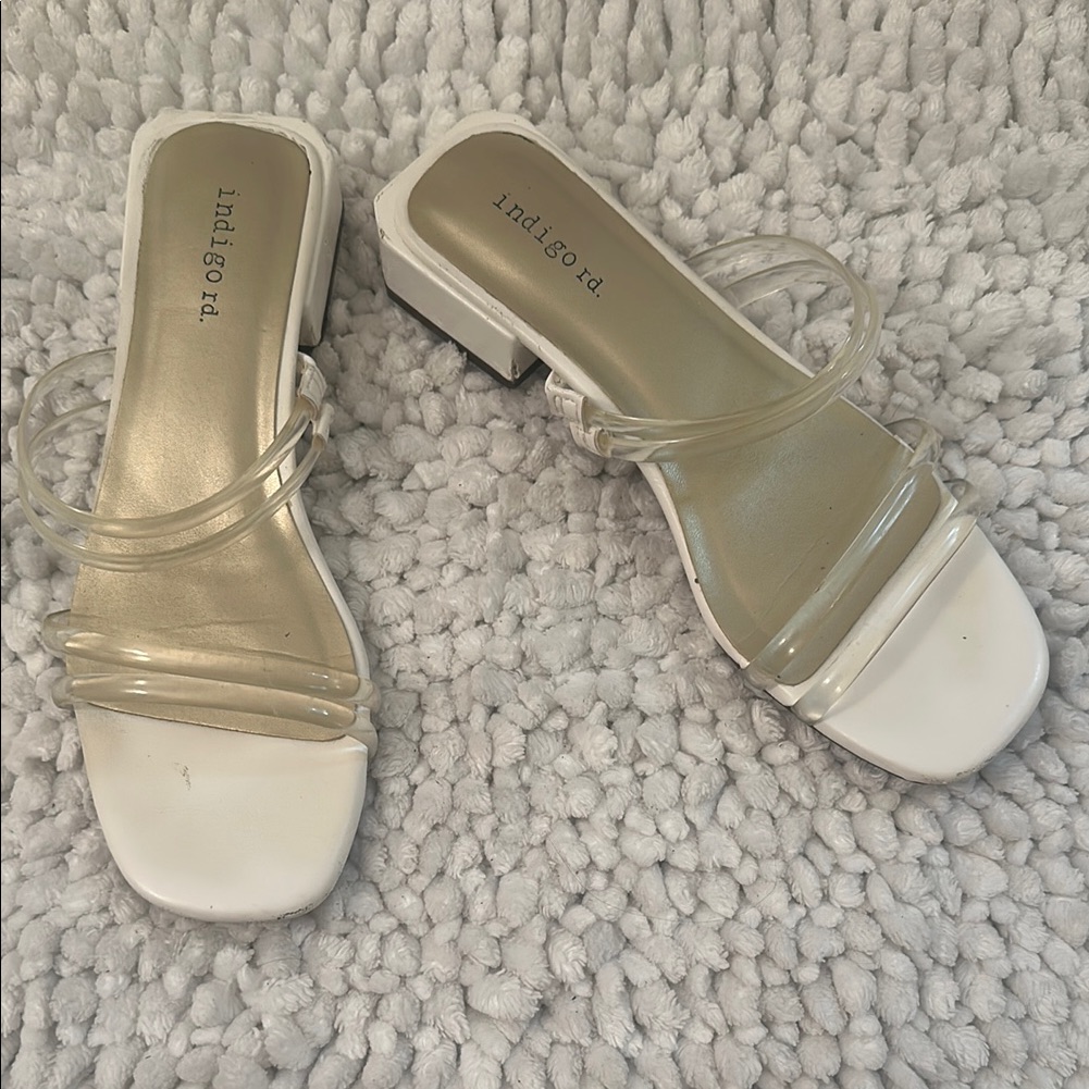 Indigo Women's White Heeled Sandals